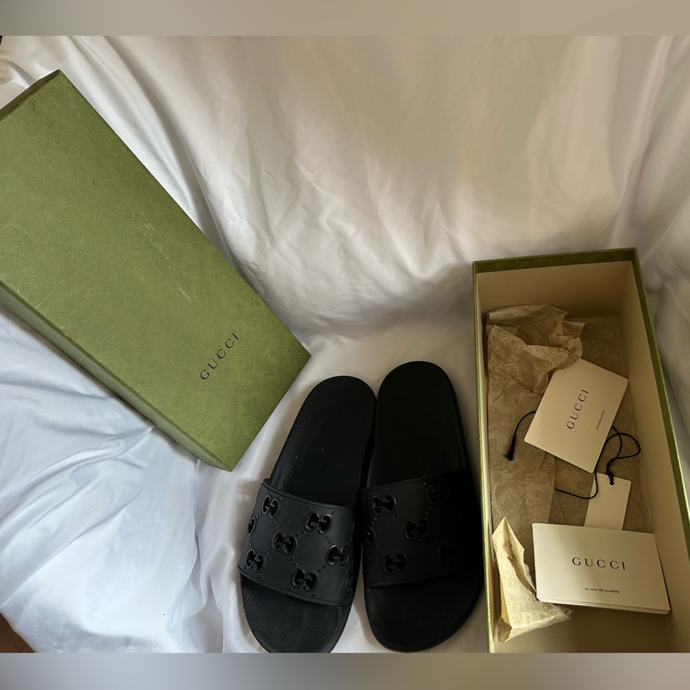 Black Gucci Slides